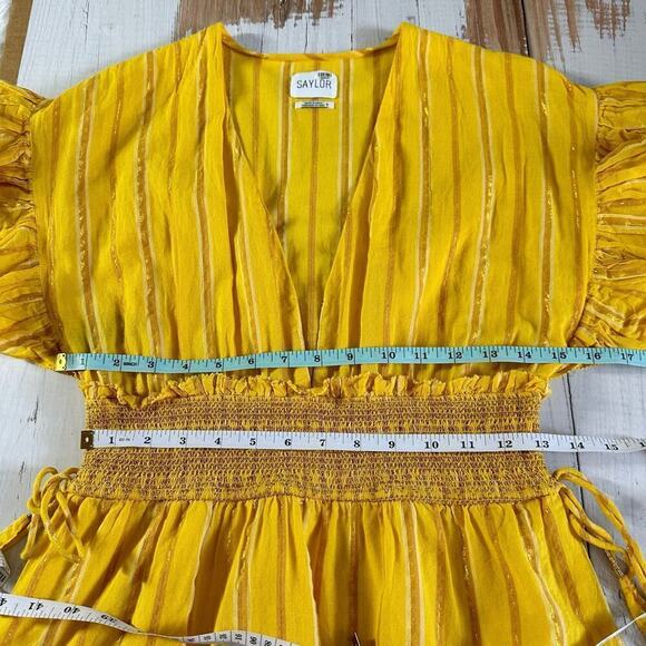 Saylor Adrianne Dress in Yellow Mini Sundress Size Small - Picture 8 of 10